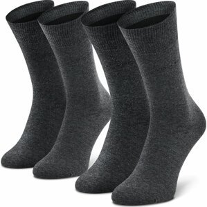 Sada 2 párů pánských vysokých ponožek Tom Tailor 9002 Anthracite 620