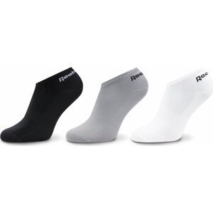 Sada 3 párů dámských nízkých ponožek Reebok One Series H48396 White/Pure Grey 4/Black