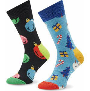 Sada 2 párů dětských vysokých ponožek Happy Socks XKHLD02-0200 Barevná