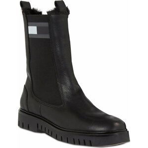 Kotníková obuv s elastickým prvkem Tommy Jeans Tjw Warmlined Chelsea Boot EN0EN02313 Black BDS