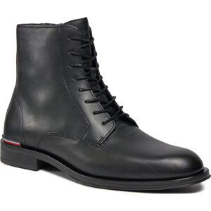 Kotníková obuv Tommy Hilfiger Core Rwb Hilfiger Lth Lce Boot FM0FM05030 Black BDS