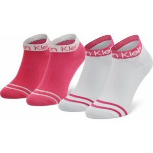 Sada 2 párů dámských nízkých ponožek Calvin Klein 701218775 Magenta 003