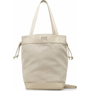 Kabelka Calvin Klein Re-Lock Drawstring Bag Perf K60K610635 Écru