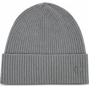 Čepice Calvin Klein Re-Lock Beanie K60K610214 Mid Grey Heather P4A