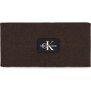 Textilní čelenka Calvin Klein Jeans Monologo Rubber Headband K60K611258 Hnědá