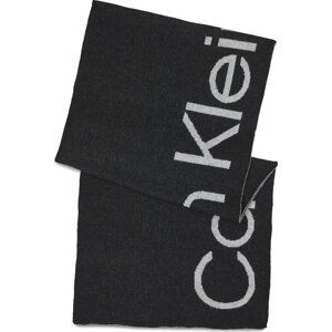 Šál Calvin Klein Logo Reverso Tonal Scarf 40X180 K60K611117 Ck Black BAX