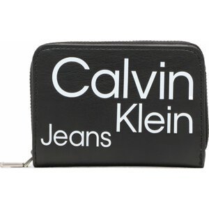 Malá dámská peněženka Calvin Klein Jeans Sleek Med Zip W/Flap Aop K60K610100 0GJ
