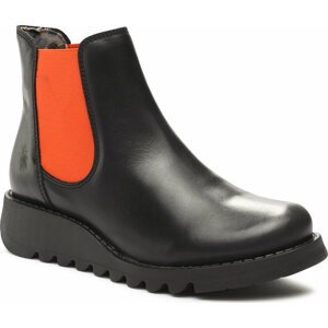 Kotníková obuv s elastickým prvkem Fly London Salvfly P143195083 Black (Orange Elastic) 083