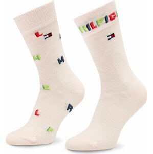 Sada 2 párů dětských vysokých ponožek Tommy Hilfiger 701222663 Light Pink/Multicolor 003