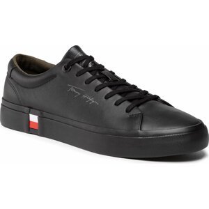 Sneakersy Tommy Hilfiger Corporate Modern Vulc Leather FM0FM03727 Black BDS