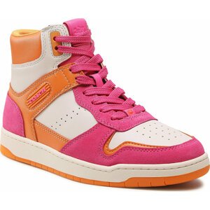 Sneakersy Coach Hi Top Leather CD306 Bright Fuchsia/Chalk