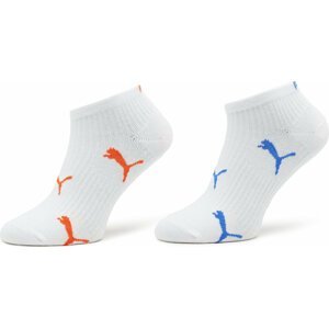 Sada 2 párů dámských nízkých ponožek Puma Women Cat Logo Sneaker 2P 938004 White / Blue / Red 04