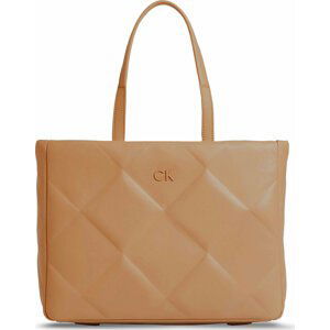 Kabelka Calvin Klein Re-Lock Quilt Tote Lg K60K610761 Brown Sugar GA5