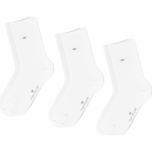 Sada 3 párů dětských vysokých ponožek Tom Tailor 9203 White 660