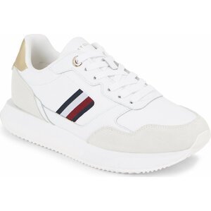 Sneakersy Tommy Hilfiger Global Stripes Lifestyle Runner FW0FW07584 White YBS