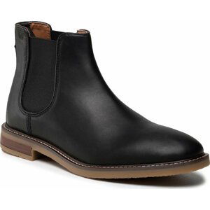 Kotníková obuv s elastickým prvkem Clarks Jaxen Chelsea 261627297 Black Leather