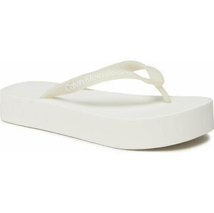Žabky Calvin Klein Jeans Beach Sandal Flatform Logo YW0YW01092 Creamy White/Bright White YBI