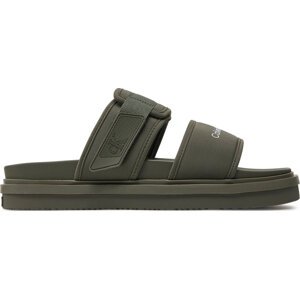 Nazouváky Calvin Klein Jeans Double Bar Sandal Wb In Br YM0YM00946 Zelená