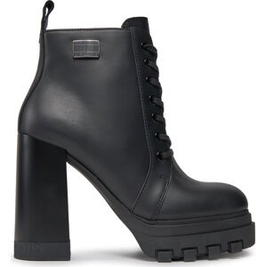 Polokozačky Tommy Jeans Tjw High Heel Lace Up Boot EN0EN02408 Černá