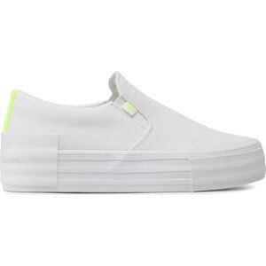 Tenisky Calvin Klein Jeans Vulc Flatf Bold Slipon Fluo Cont YW0YW00905 White/Safety Yellow 0K8