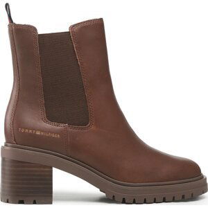 Polokozačky Tommy Hilfiger Outdoor Chelsea Mid Heel Boot FW0FW06737 Hnědá