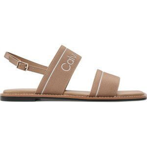 Sandály Calvin Klein Squared Flat Sandal He HW0HW01496 Hnědá