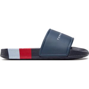 Nazouváky Tommy Hilfiger Stripes Pool Slide T3B0-33458-1172Y Tmavomodrá