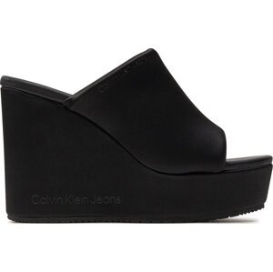 Nazouváky Calvin Klein Jeans Wedge Sandal Sat Nyl Dc YW0YW01359 Černá