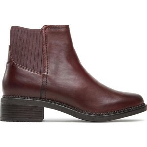 Polokozačky Clarks Maye Palm 261743554 Bordeaux Leather