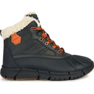 Kozačky Geox J Flexyper Boy B Abx J269XE 0ME50 C0038 M Black/Orange