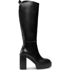 Kozačky Tommy Hilfiger Elevated Plateau Longboot FW0FW07545 Černá