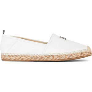 Espadrilky Tommy Hilfiger Th Leather Flat Espadrille FW0FW07720 Écru