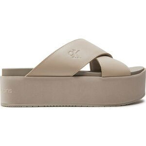 Nazouváky Calvin Klein Jeans Flatform Cross Mg Uc YW0YW01349 Triple Eggshell ACF