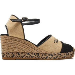 Espadrilky KARL LAGERFELD KL32203 Natural Canvas W/Black