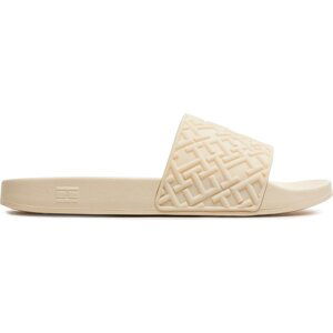 Nazouváky Tommy Hilfiger Th Monogram Pool Slide FW0FW06987 Béžová