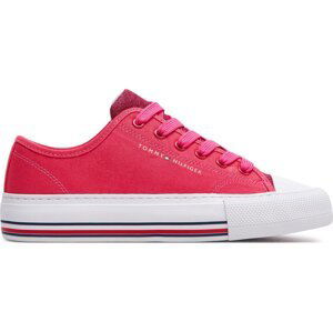 Plátěnky Tommy Hilfiger Low Cut Lace-Up Sneaker T3A9-33185-1687 S Magenta 385