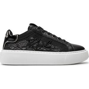 Sneakersy KARL LAGERFELD KL62228 Black Lthr/Textile 400