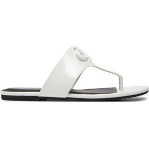 Žabky Calvin Klein Jeans Flat Sandal Slide Toepost Mg Met YW0YW01342 Bright White YBR