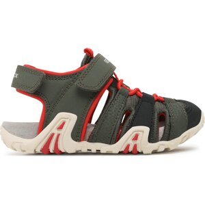 Sandály Geox B Sandal Kraze B1524A0CE15C0754 S Dk Green/Red