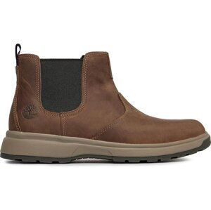 Kotníková obuv s elastickým prvkem Timberland Atwells Ave Chelsea TB0A5R8Z2541 Md Brown Full Grain