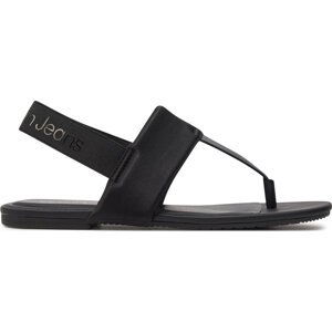 Sandály Calvin Klein Jeans Flat Sandal Toepost Dc YW0YW01344 Černá