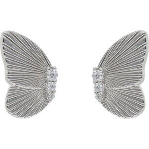 Naušnice Fossil Butterflies JFS00621040 Silver