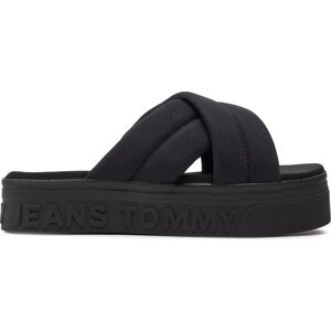 Nazouváky Tommy Jeans Tjw Lettering Flatform Sandal EN0EN02465 Black BDS