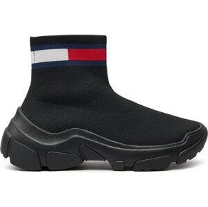 Sneakersy Tommy Jeans Tjw Sock Boot EN0EN02446 Black BDS