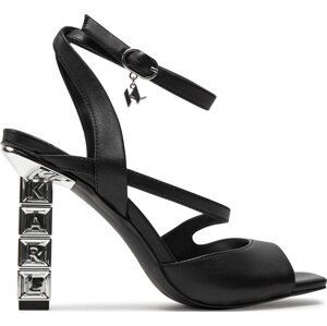 Sandály KARL LAGERFELD KL33424 Black Lthr