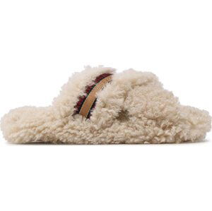 Bačkory Tommy Hilfiger Sherpa Fur Home Slippers Strap FW0FW06576 Classic Beige ACI