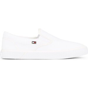 Tenisky Tommy Hilfiger Vulc Canvas Slip-On Sneaker FW0FW08065 White YBS