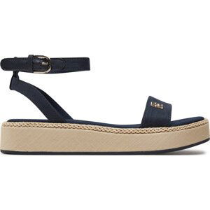 Sandály Tommy Hilfiger Linen Flatform FW0FW07748 Tmavomodrá