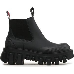 Kotníková obuv s elastickým prvkem Tommy Jeans Tjw Rubber Rain Boot EN0EN02234 Černá
