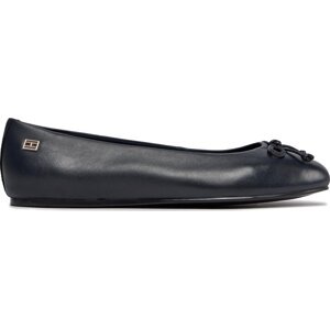 Baleríny Tommy Hilfiger Essential Leather Ballerina FW0FW07768 Tmavomodrá